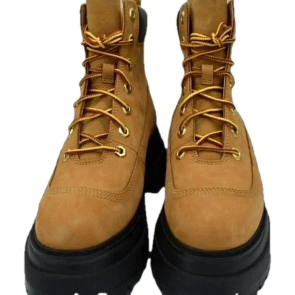Timberland Womens Size 8  Sky Wheat Nubuck 6in Lace Up Platform Boots - Picture 4 of 7